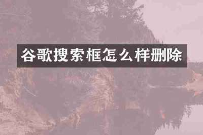 谷歌搜索框怎么样删除