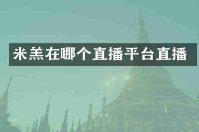 米羔在哪个直播平台直播