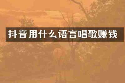 抖音用什么语言唱歌赚钱