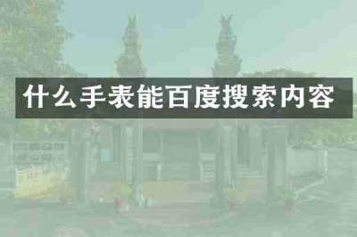 什么手表能百度搜索内容