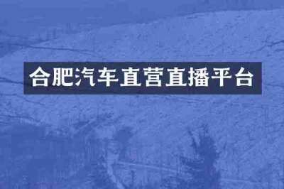 合肥汽车直营直播平台