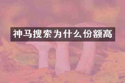 神马搜索为什么份额高