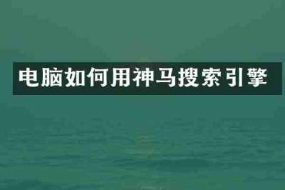 电脑如何用神马搜索引擎