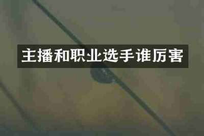主播和职业选手谁厉害