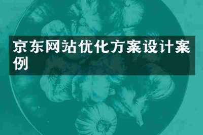 京东网站优化方案设计案例