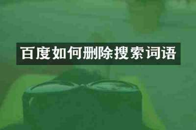 百度如何删除搜索词语