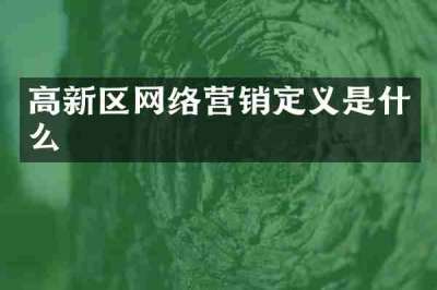高新区网络营销定义是什么