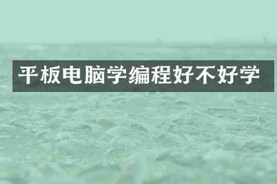 平板电脑学编程好不好学