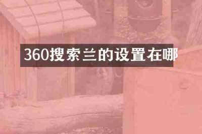 360搜索兰的设置在哪