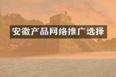 安徽产品网络推广选择