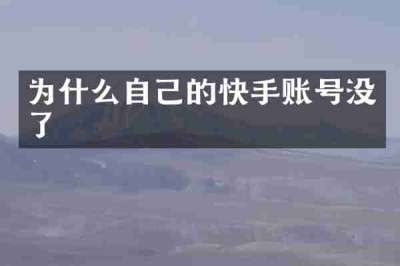 为什么自己的快手账号没了