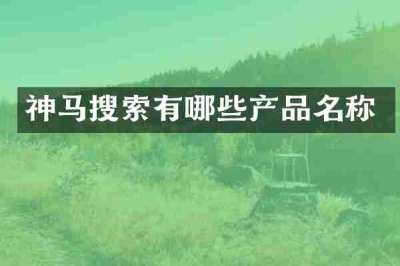 神马搜索有哪些产品名称