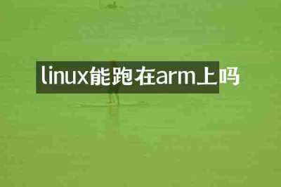 linux能跑在arm上吗