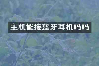 主机能接蓝牙耳机吗吗