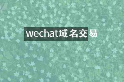 wechat域名交易