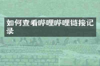 如何查看哔哩哔哩链接记录