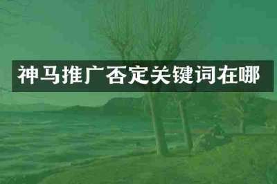 神马推广否定关键词在哪