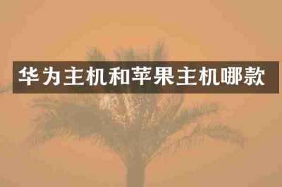 华为主机和苹果主机哪款