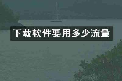 下载软件要用多少流量