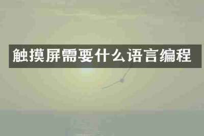 触摸屏需要什么语言编程