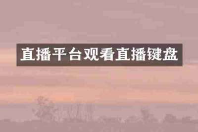 直播平台观看直播键盘