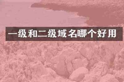 一级和二级域名哪个好用