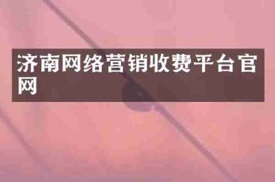济南网络营销收费平台官网