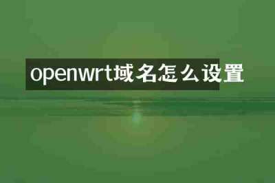openwrt域名怎么设置