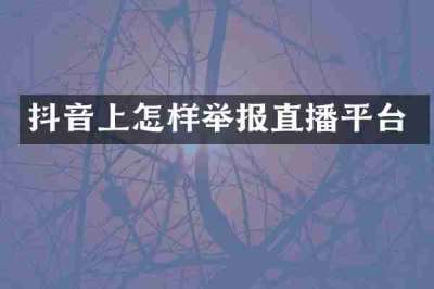 抖音上怎样举报直播平台