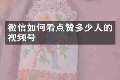 微信如何看点赞多少人的视频号
