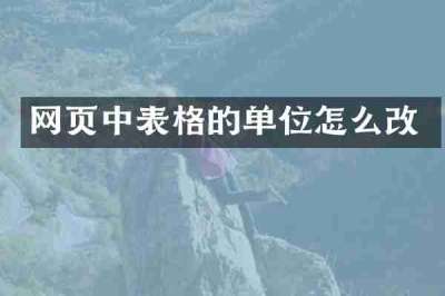 网页中表格的单位怎么改