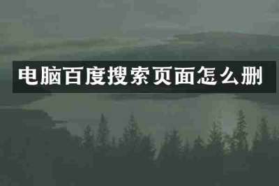 电脑百度搜索页面怎么删