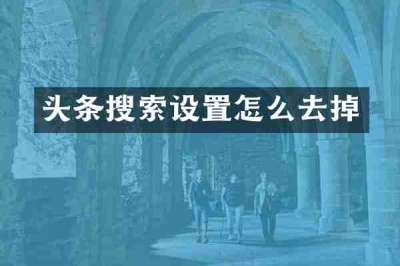 头条搜索设置怎么去掉