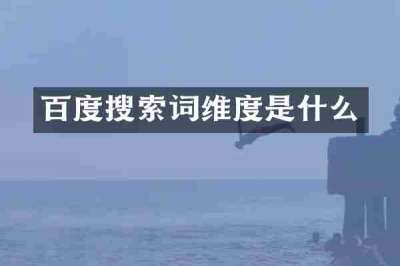 百度搜索词维度是什么