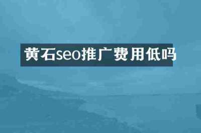 黄石seo推广费用低吗
