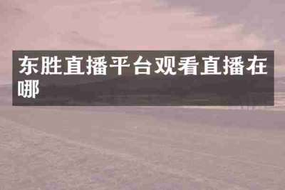 东胜直播平台观看直播在哪