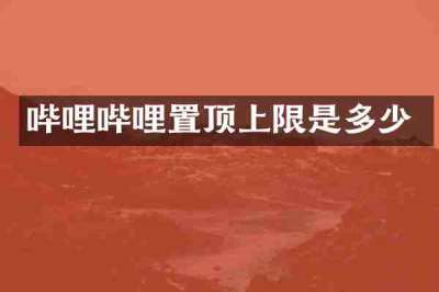 哔哩哔哩置顶上限是多少