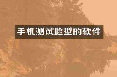 手机测试脸型的软件