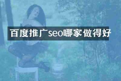 百度推广seo哪家做得好
