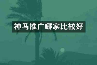 神马推广哪家比较好