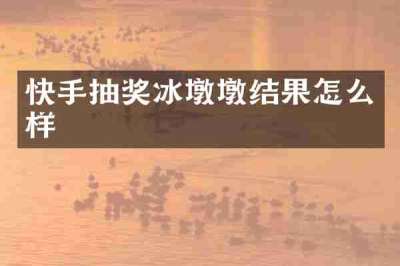 快手抽奖冰墩墩结果怎么样