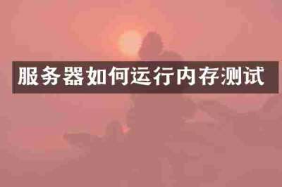 服务器如何运行内存测试