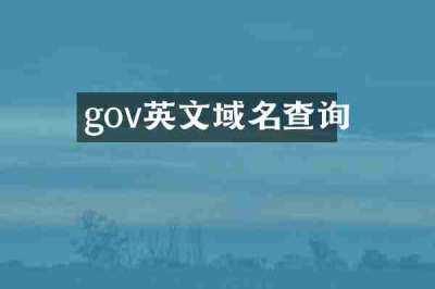 gov英文域名查询