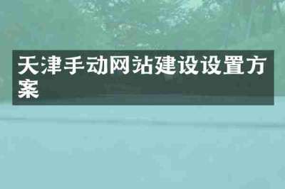 天津手动网站建设设置方案