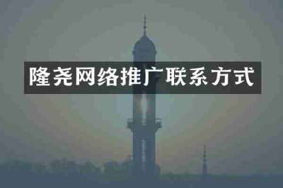 隆尧网络推广联系方式