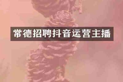 常德招聘抖音运营主播