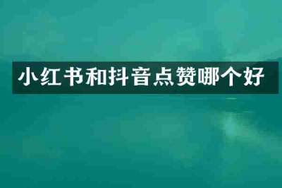 小红书和抖音点赞哪个好