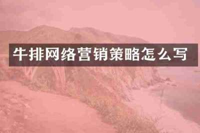 牛排网络营销策略怎么写