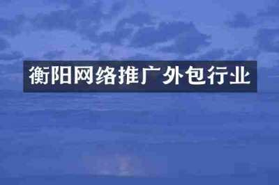 衡阳网络推广外包行业