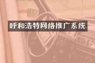 呼和浩特网络推广系统
